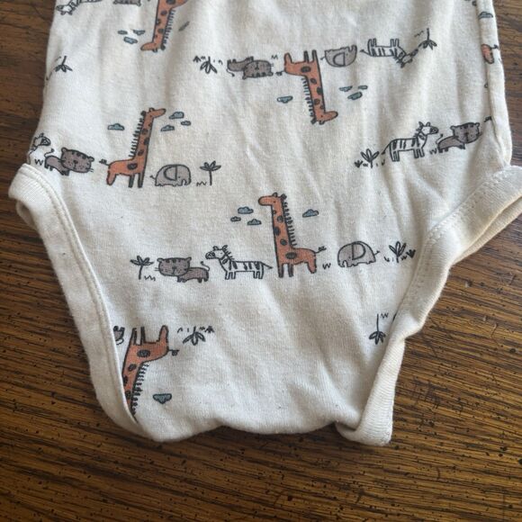 Gerber Baby Size 12 Months 100% Cotton White Zoo Animals Onesie Sleep Comfort - Picture 7 of 9